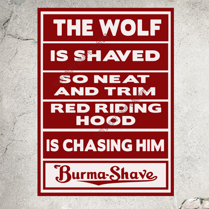 Burma Shave Barber Sign Vintage Advertizing Shaving Sign