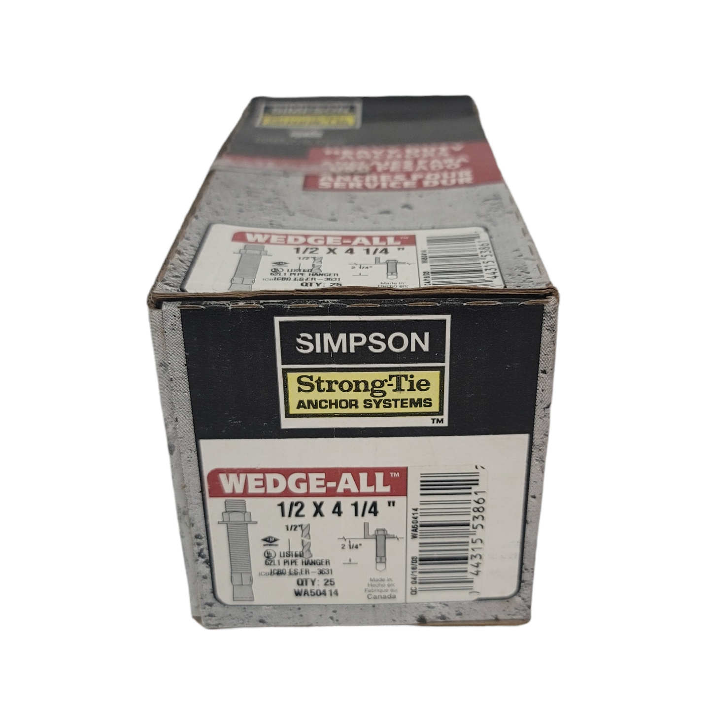 simpson strong-tie wedge-all 1/2" x 4-1/4" wedge anchor galvanized