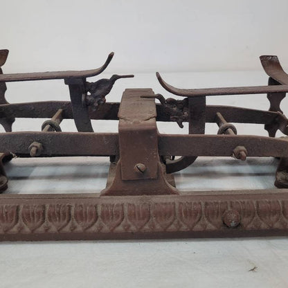 antique balance scale cast iron with two dishes