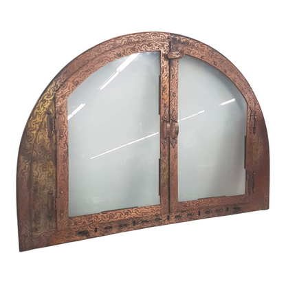 craftsman style arched top fireplace doors