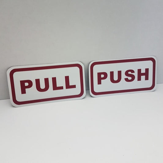 push pull business signs aluminum