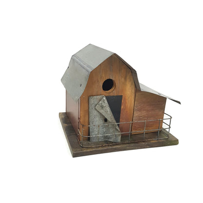 folk-art rustic birdhouse handcrafted rustic barn birdhouse