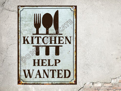 Kitchen Help Wanted Sign Farmhouse Kitchen Decor Gift For Mom