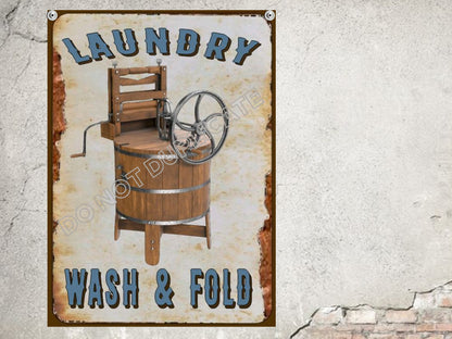 Laundry Sign Wash And Fold Rustic Laundry Room  Decor