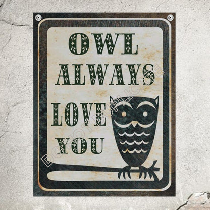 Owl Always Love You Sign Romantic Wall Decor
