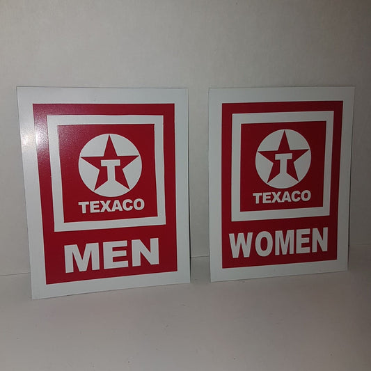 texaco mens and womens metal bathroom restroom toilet sign