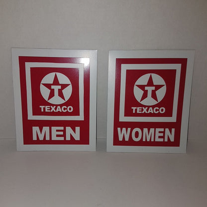 texaco mens and womens metal bathroom restroom toilet sign