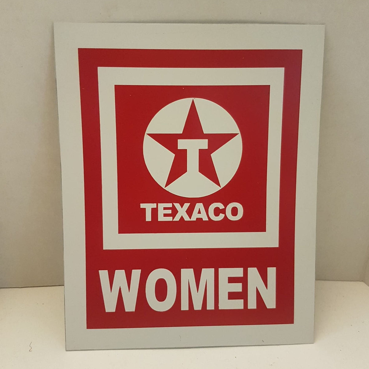 texaco mens and womens metal bathroom restroom toilet sign