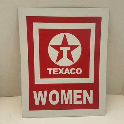 texaco mens and womens metal bathroom restroom toilet sign