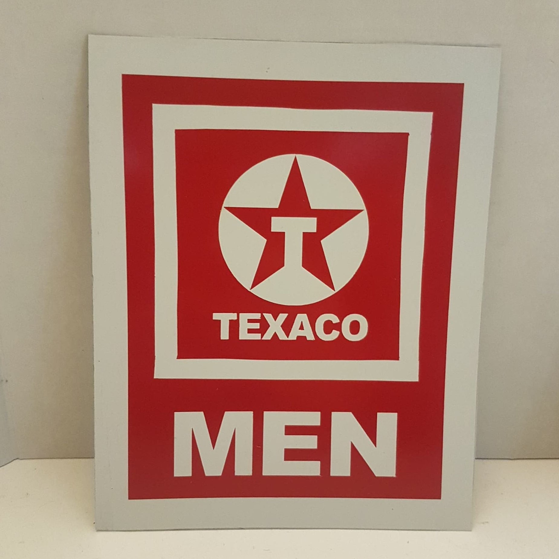 texaco mens and womens metal bathroom restroom toilet sign