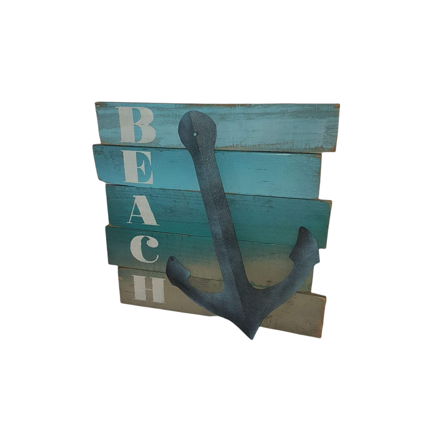 beach sign with metal anchor hand made