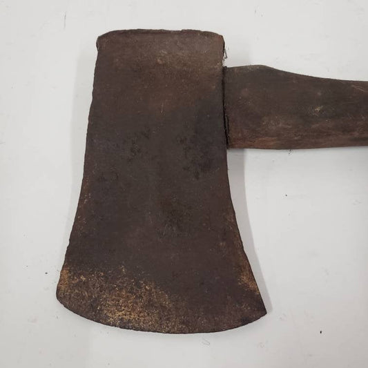 woodcutting axe steel head wooden handle