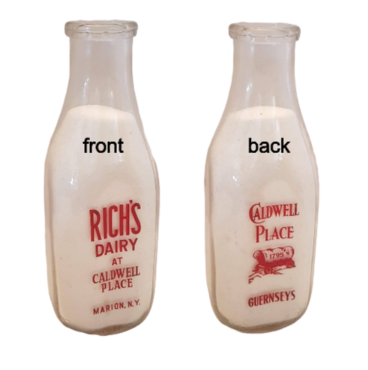 Antique Rich's Dairy Milk Bottle Caldwell Place New York