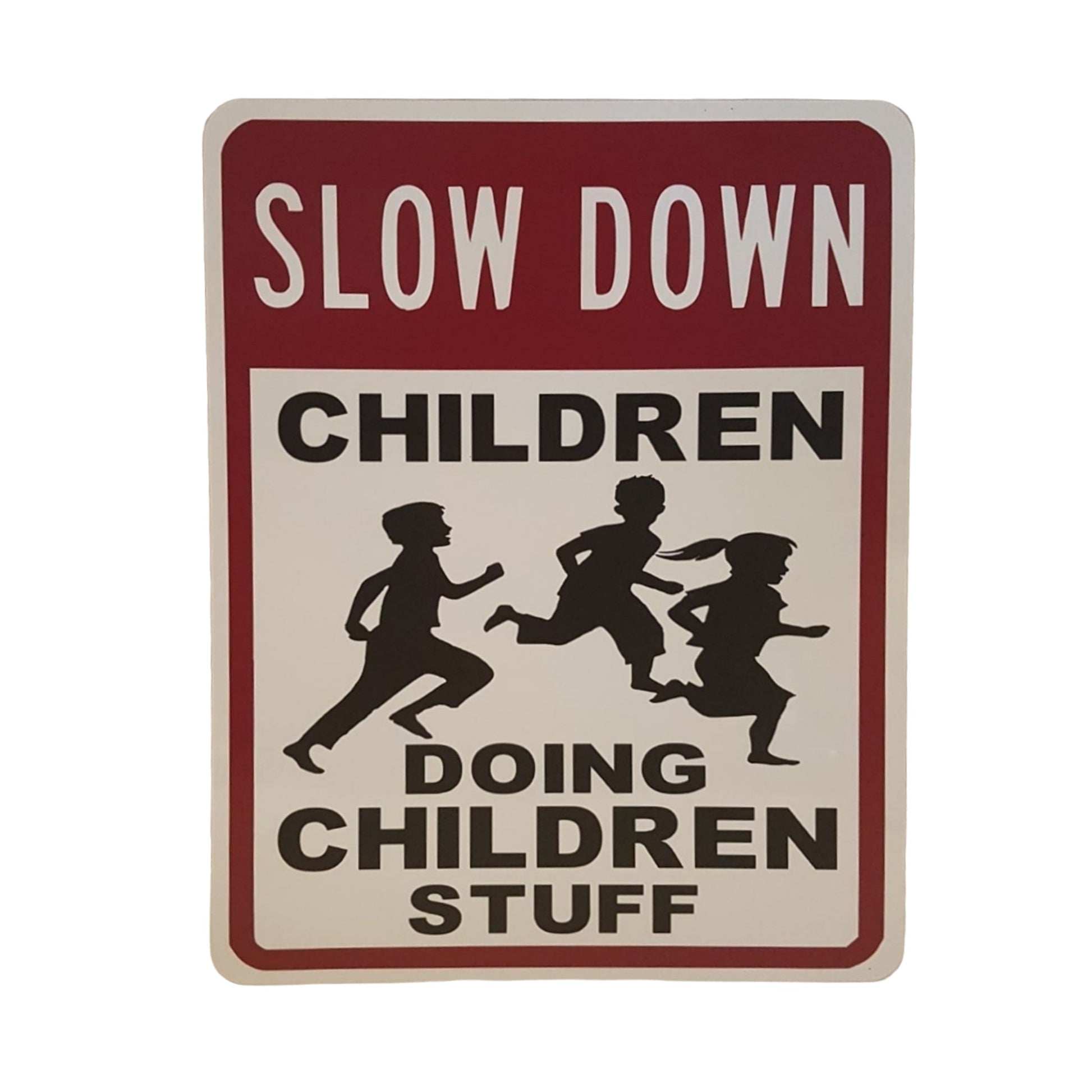 slow down children doing children stuff playground  / yard sign