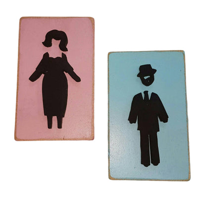 bathroom signs mens and womans bathrrom decor