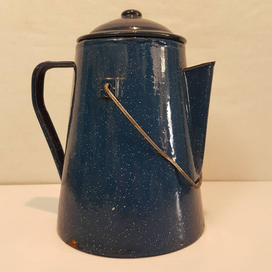 blue granite ware enamelware kettle