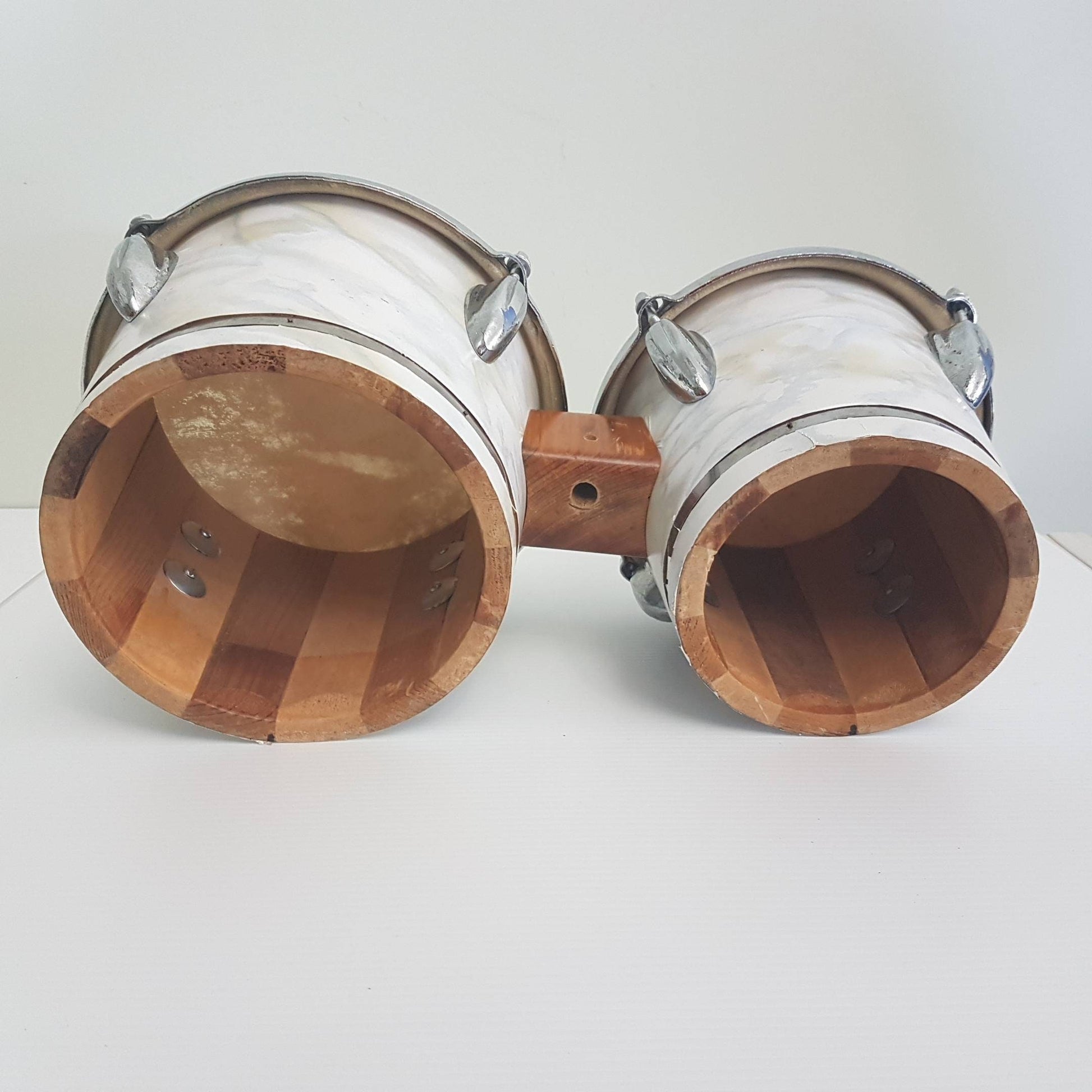 Vintage mounted bongo drums