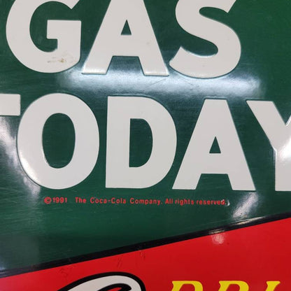 enameled coca-cola gas sign