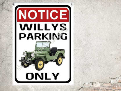 Parking Sign Willys Jeep Parking Only Vintage Car Parking Sign