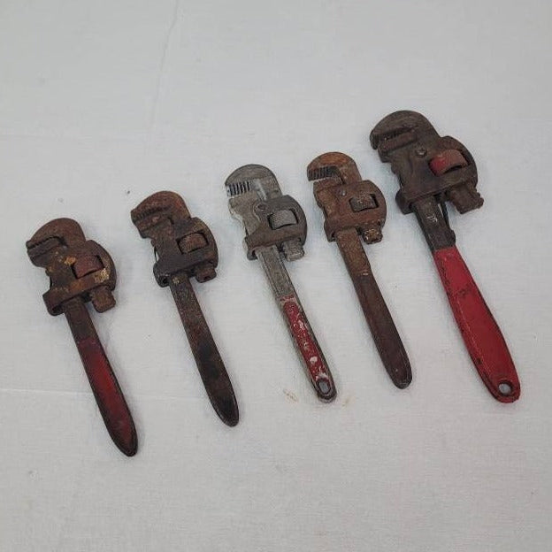 adjustable pipe wrenches small size set of five