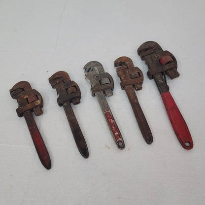 adjustable pipe wrenches small size set of five
