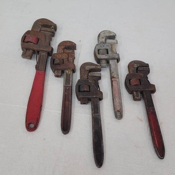 adjustable pipe wrenches small size set of five