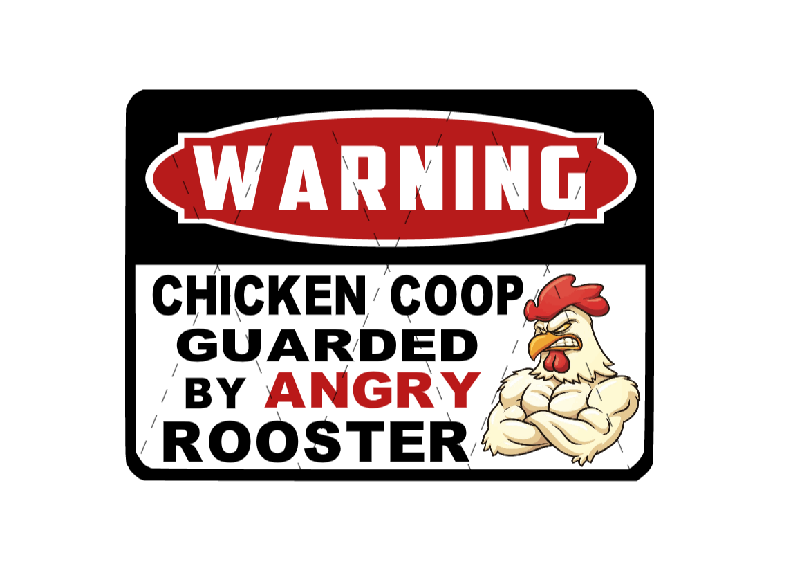 chicken coop signs warning signs chicken coop guarded by angry rooster