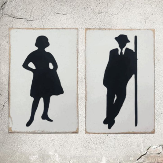 Bathroom Signs Mens And Womens Hello Lamp Post