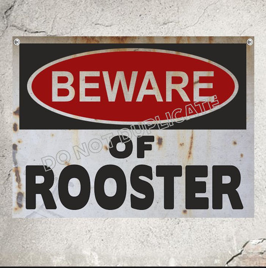 Chicken Coop Sign Backyard Chickens Beware of Rooster Rustic Farm sign