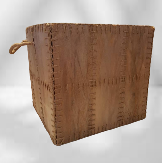 Large Square Birch Bark Native Style Basket Storage Basket Decor