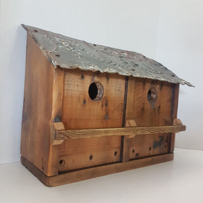 bird house hand built fleur de lys tin roof