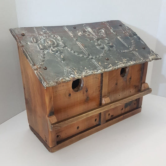 bird house pump organ hand built fleur de lys tin roof