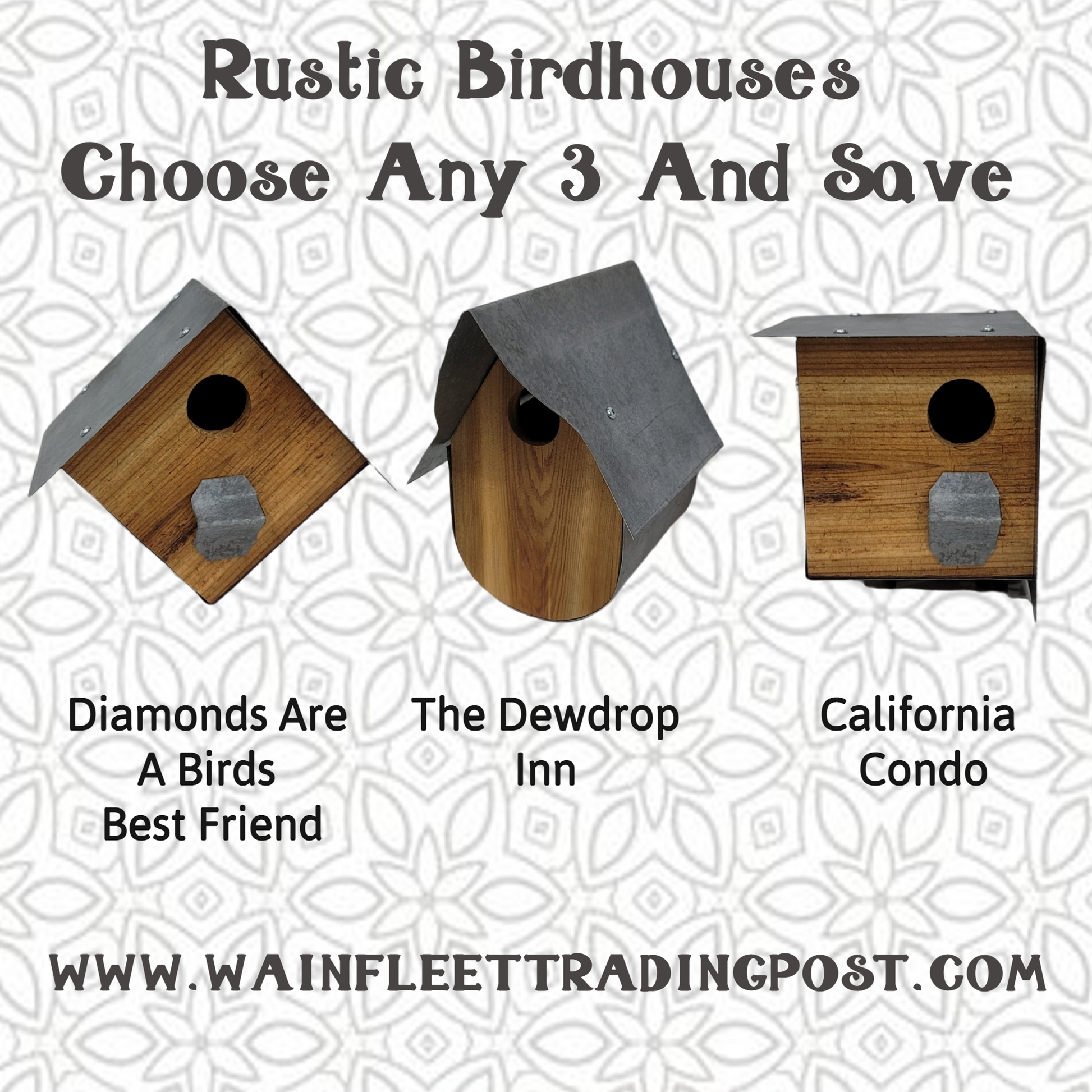 birdhouse 3 rustic styles to choose from bundle of 3