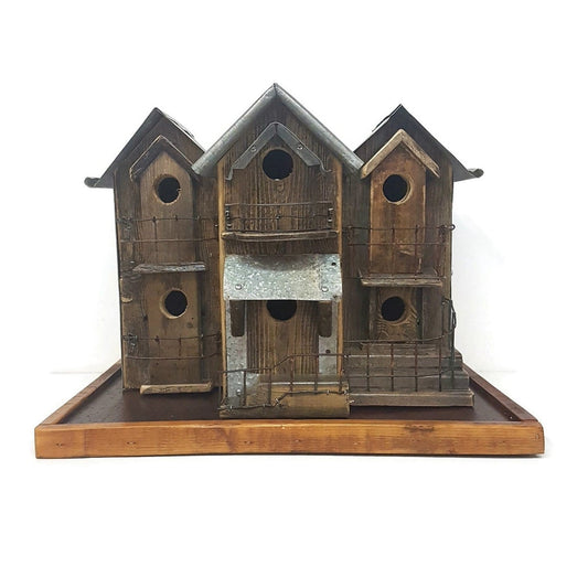 Rustic Bird House hand built with a Tin Roof - Wainfleet Trading Post