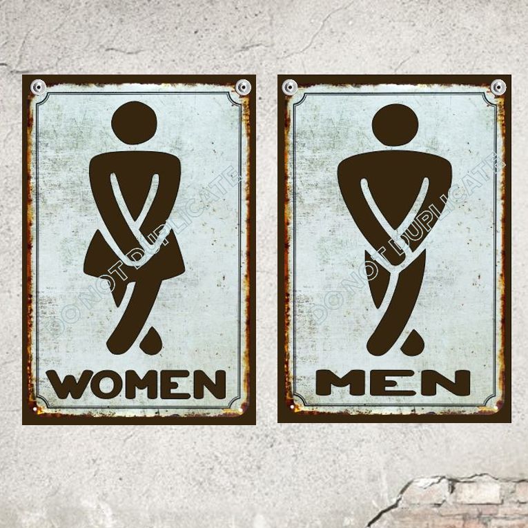 Bathroom Signs Mens And Womens Coastal Wall Decor