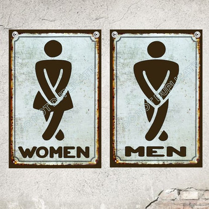 Bathroom Signs Mens And Womens Coastal Wall Decor