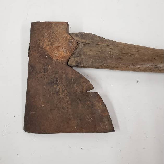 carpenters hatchet steel head angled wooden handle