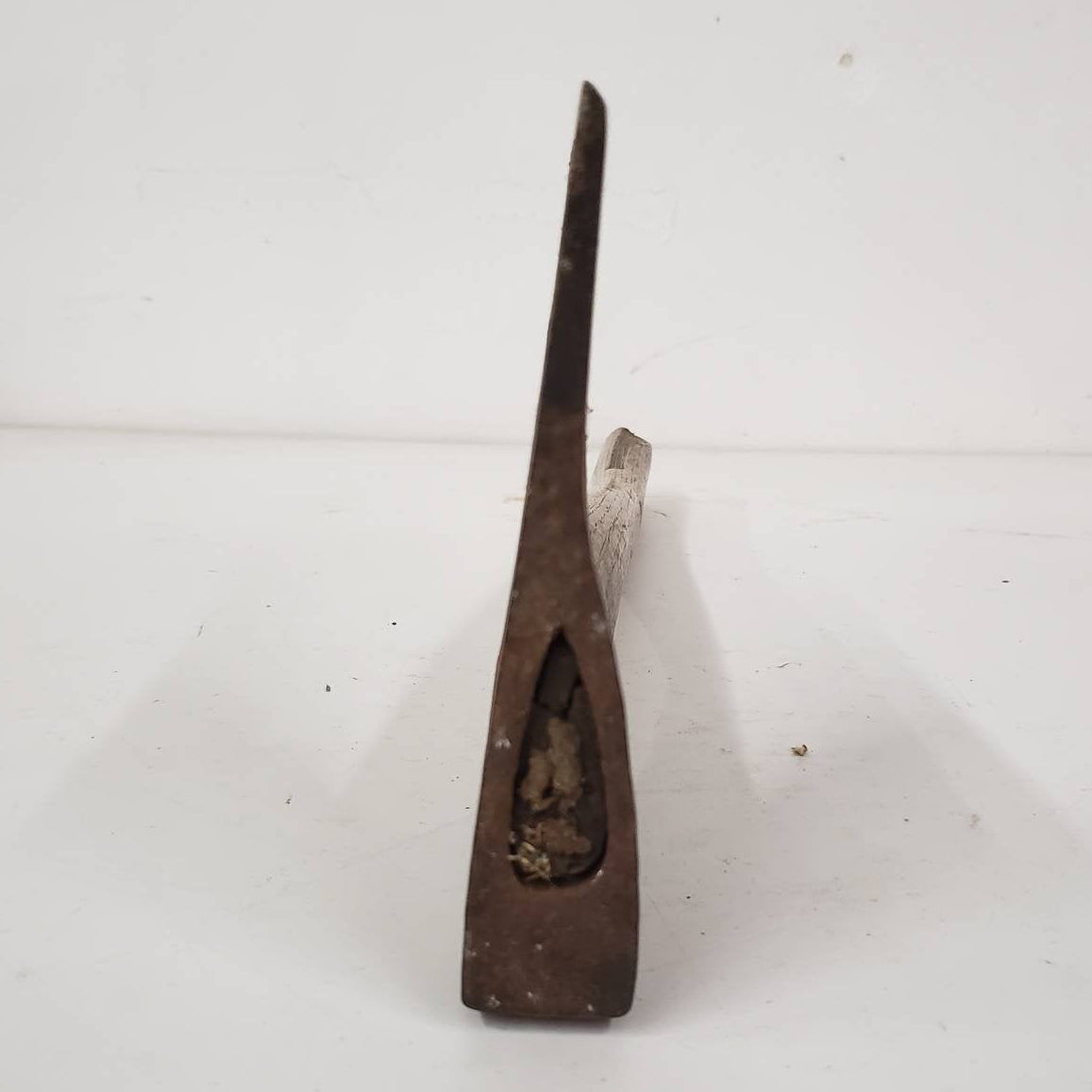 carpenters hatchet steel head angled wooden handle