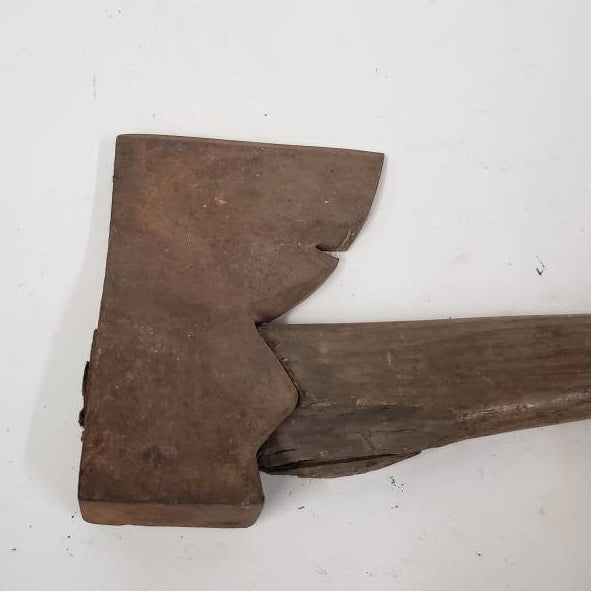 carpenters hatchet steel head angled wooden handle