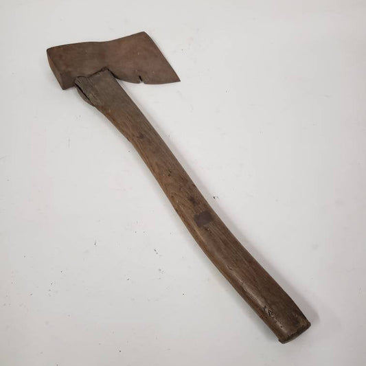 carpenters hatchet steel head angled wooden handle