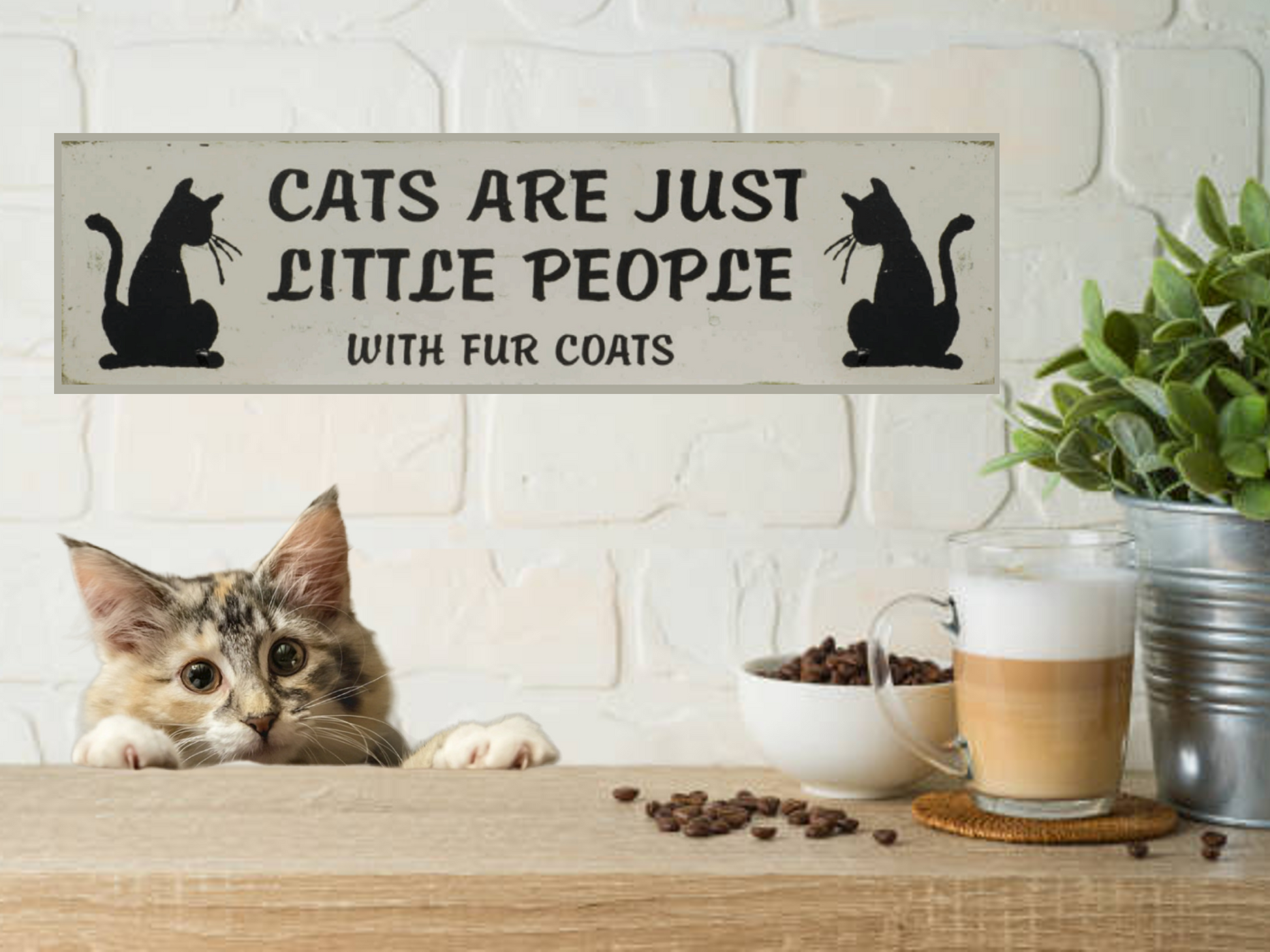 cat sign cat lovers sign cats are just little people with fur coats animal lover sign