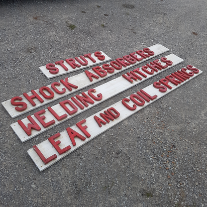antique wooden automotive service station sign
