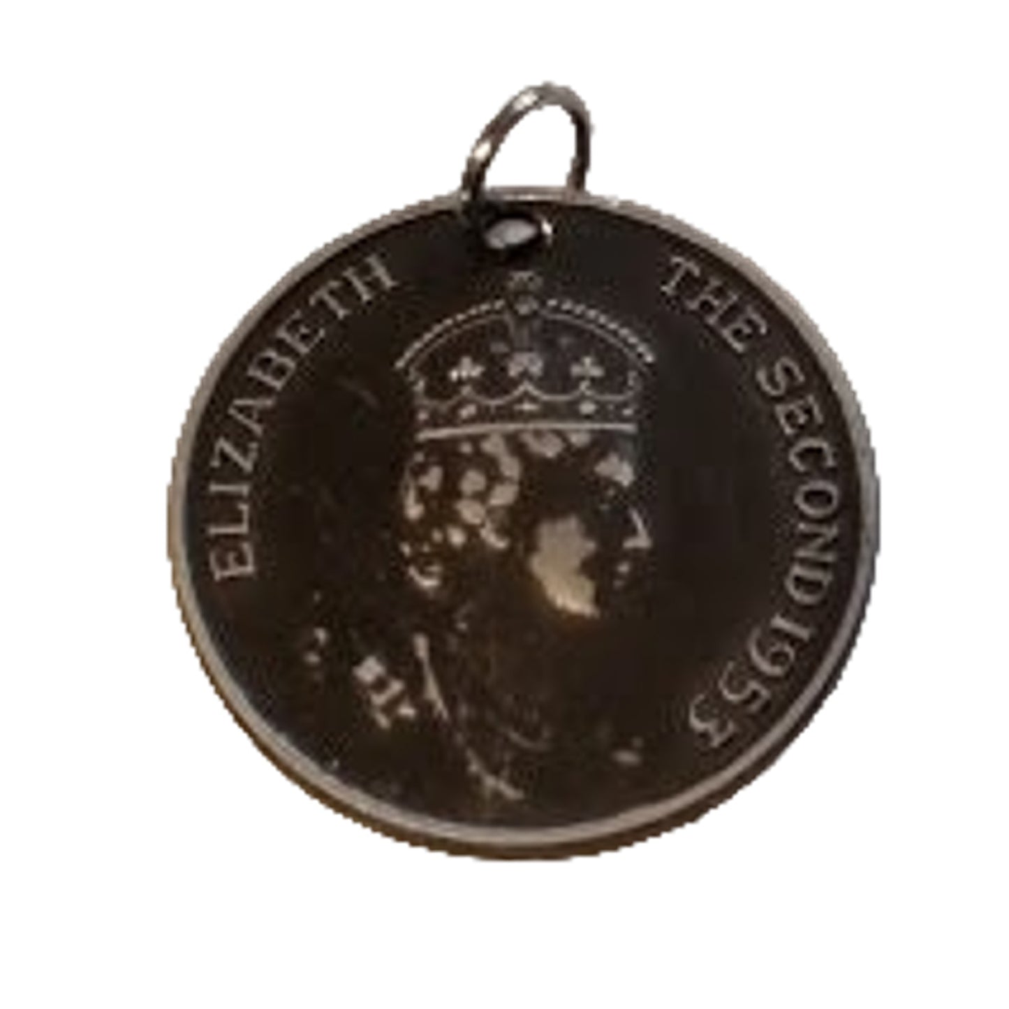 1953 Queen Elizabeth II Coronation Commemorative Coin Pendent Royal Family Memorabilia