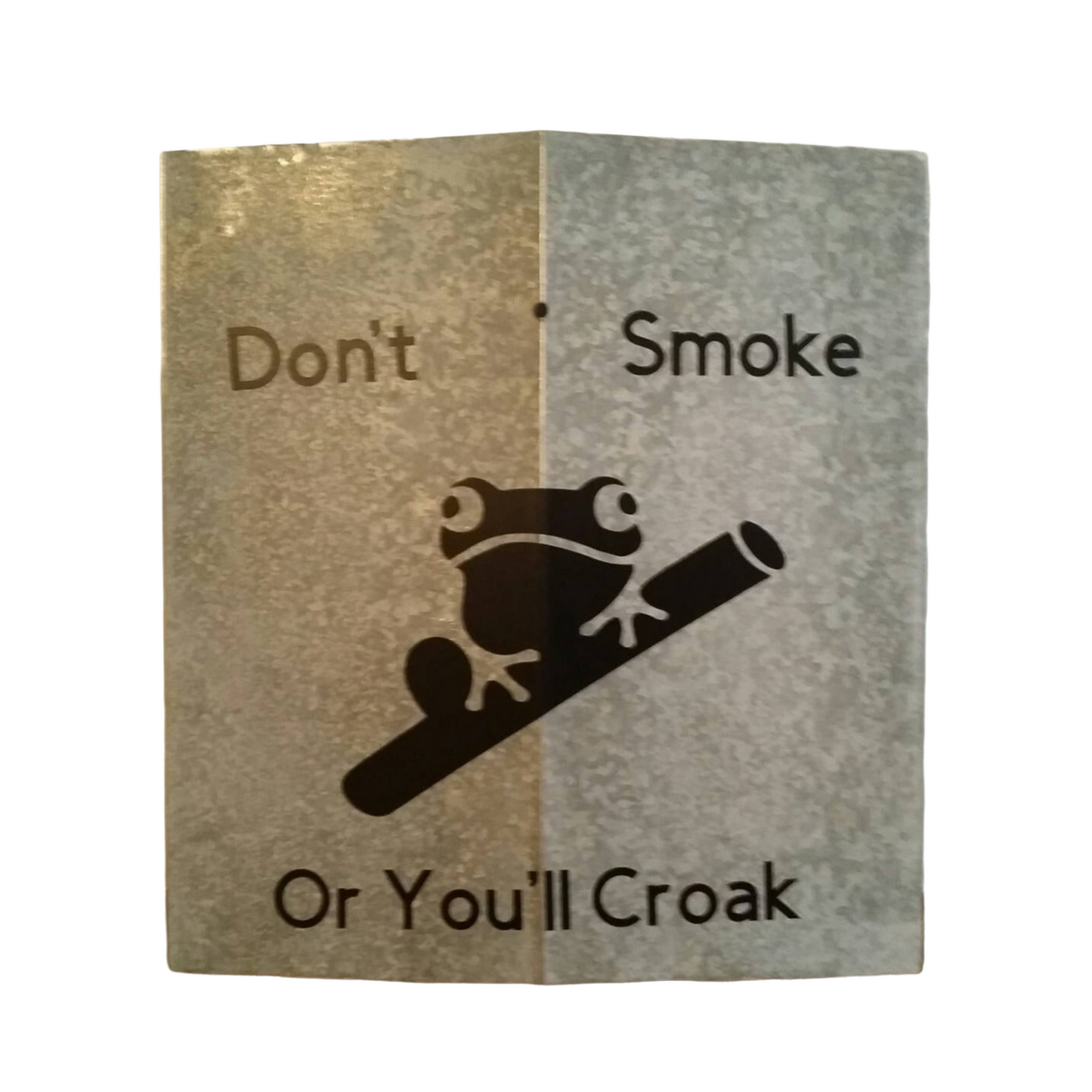 no smoking sign don't smoke or you'll croak sign cute tree frog