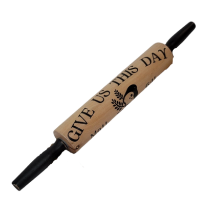 Inspirational Wooden Rolling Pin Give Us This Day Our Daily Bread Matt 6:11