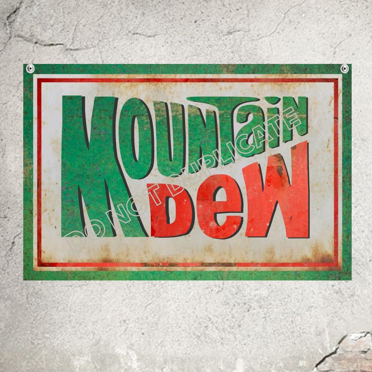 Vintage Mountain Dew Sign Rustic Wall Decor