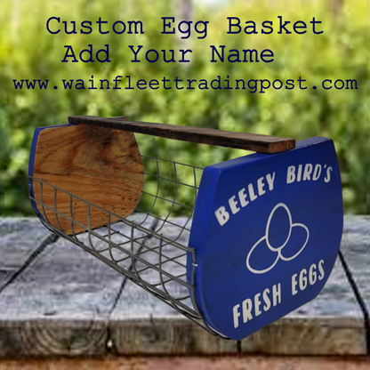 wooden egg basket garden harvest basket add your name