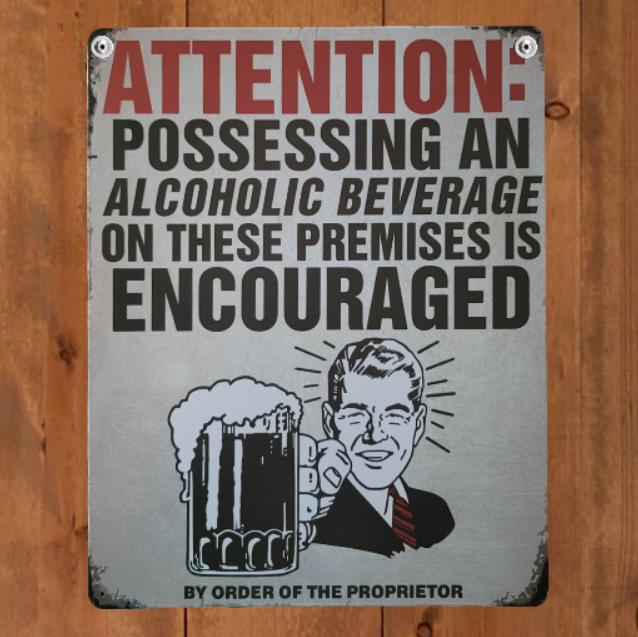 Drinking Sign Tin Beer Bar Sign Man Cave Garage Decor