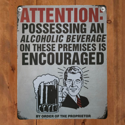 Drinking Sign Tin Beer Bar Sign Man Cave Garage Decor