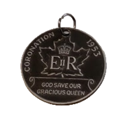 1953 Queen Elizabeth II Coronation Commemorative Coin Pendent Royal Family Memorabilia